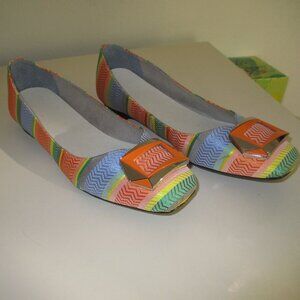 J.Renee "Tustin" Womens Rainbow Textile Ballet Flat Loafer NWOB - Size 7.5M